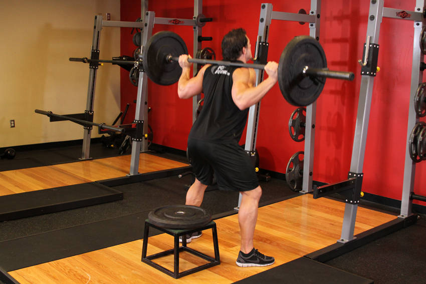 Barbell Squat To A Bench — starting position