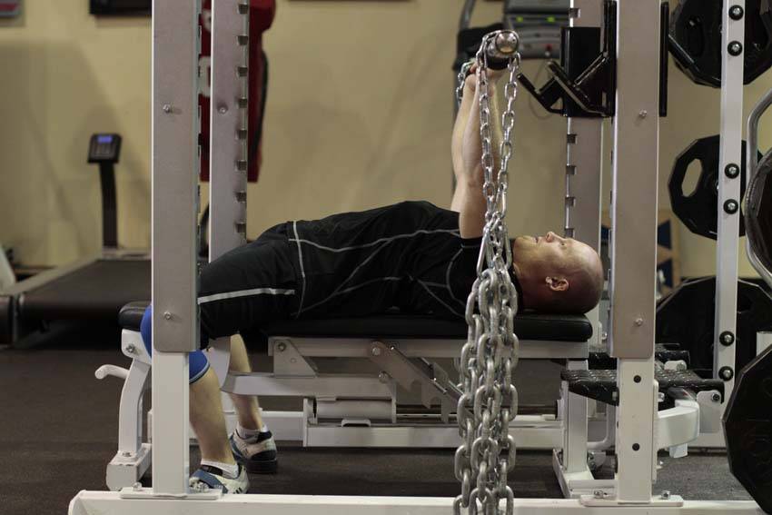 Bench Press with Chains — starting position