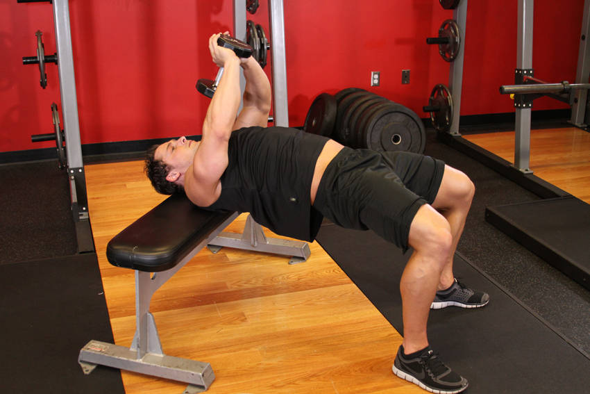 Bent-Arm Dumbbell Pullover — starting position