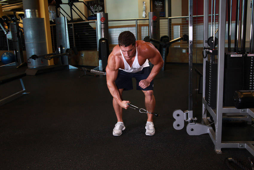 Bent Over Low-Pulley Side Lateral — starting position