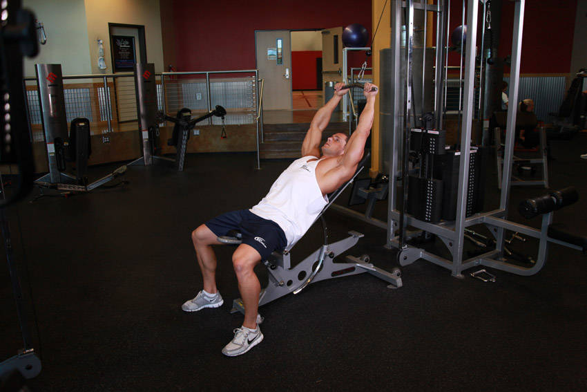 Cable Incline Pushdown — starting position