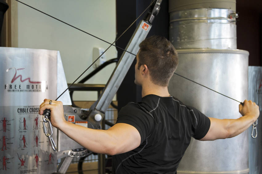 Cable Rear Delt Fly — end position