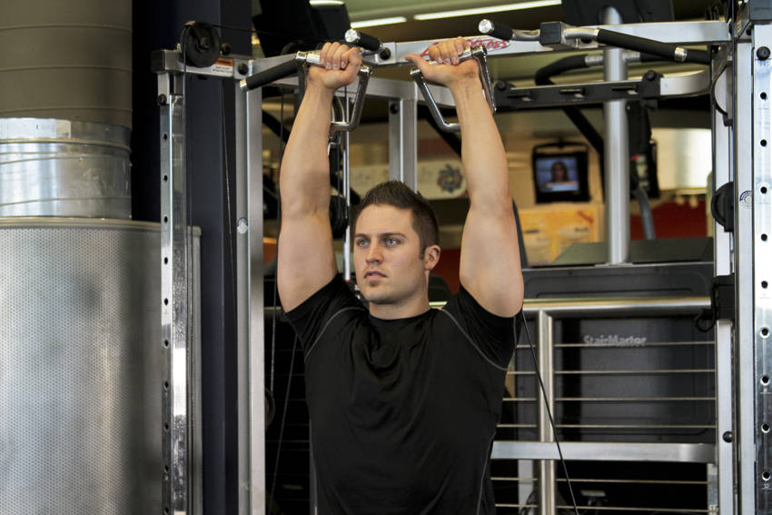 Cable Shoulder Press — end position