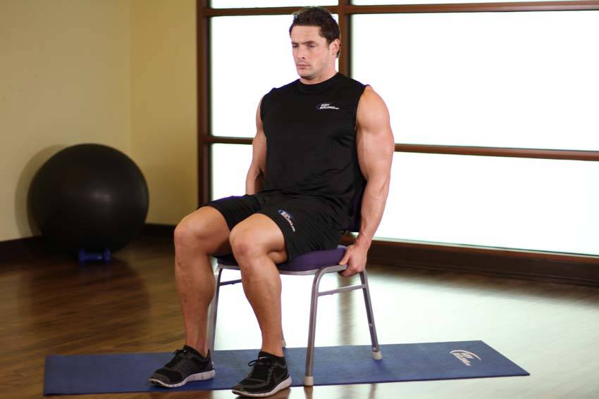 Chair Leg Extended Stretch — starting position