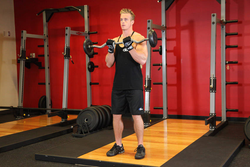 Close-Grip EZ Bar Curl — end position