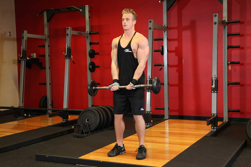 Close-Grip EZ Bar Curl — starting position