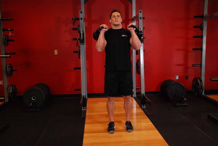 Double Kettlebell Jerk — starting position
