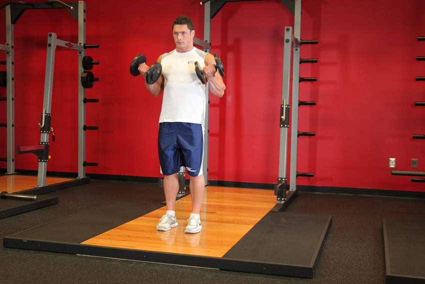 Dumbbell Bicep Curl — end position