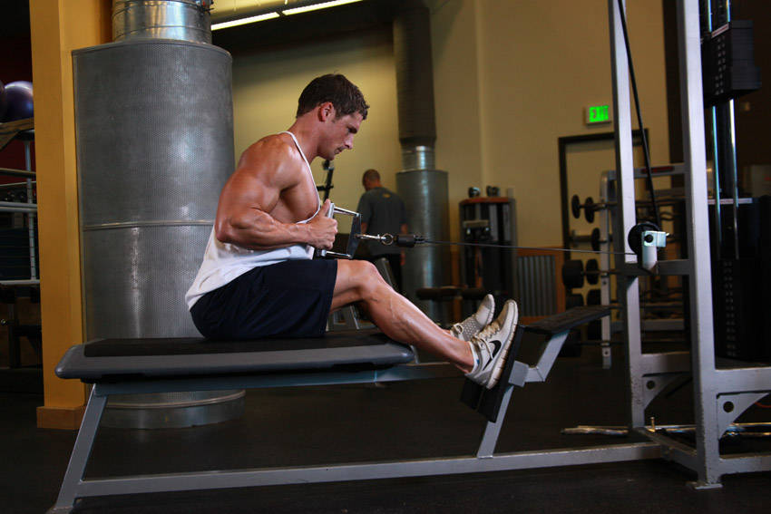 Elevated Cable Rows — end position