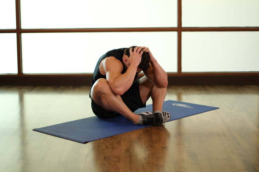 Groin and Back Stretch — end position