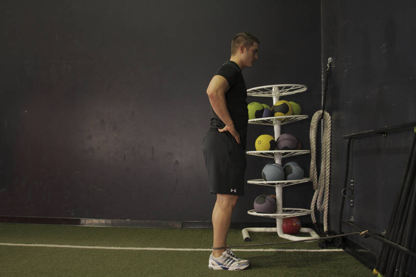 Hip Extension with Bands — starting position