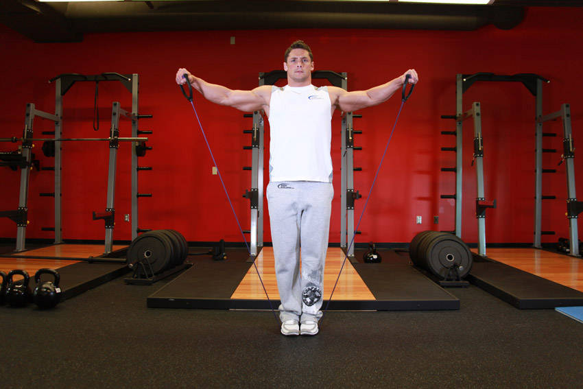 Lateral Raise - With Bands — end position