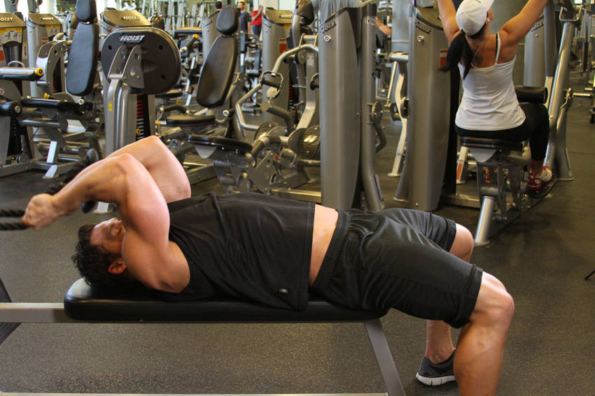 Low Cable Triceps Extension — starting position