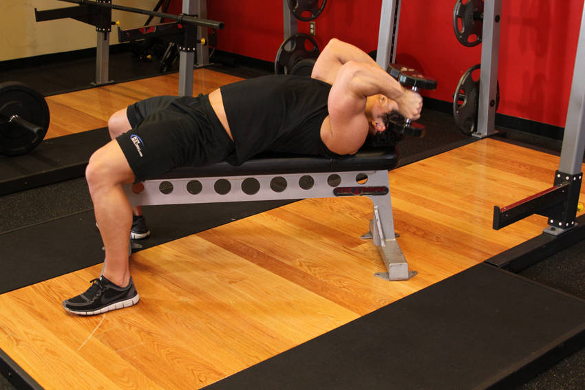 Lying Dumbbell Tricep Extension — starting position