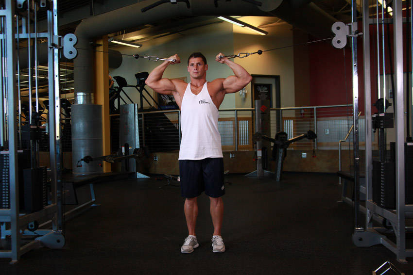 Overhead Cable Curl — end position