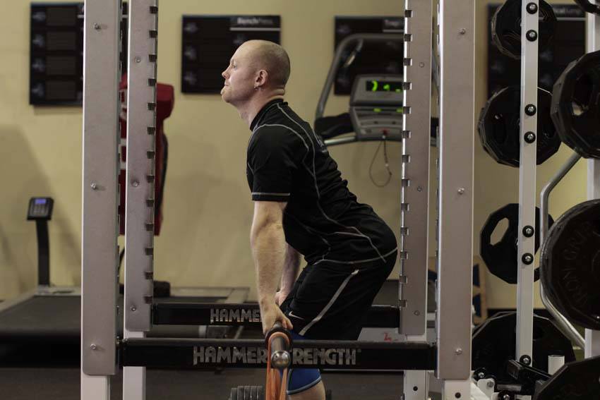 Rack Pull with Bands — starting position