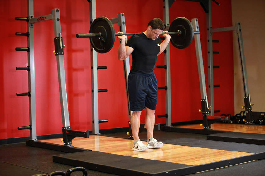 Rocking Standing Calf Raise — starting position