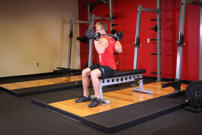 Seated Barbell Twist — starting position