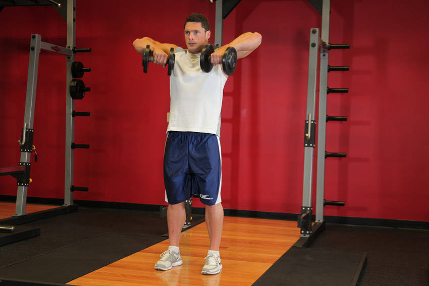 Standing Dumbbell Upright Row — starting position